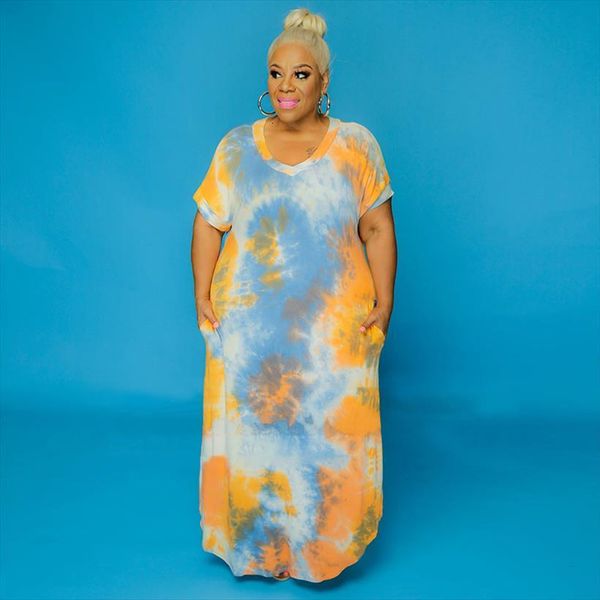 plus size xl 5xl tie women dress dye print v neck short sleeve slim maxi fashion streetwear long dresses vestidos, Black;gray
plus size xl 5xl tie women dress dye print v neck short sleeve slim maxi fashion streetwear long dresses vestidos, Black;gray