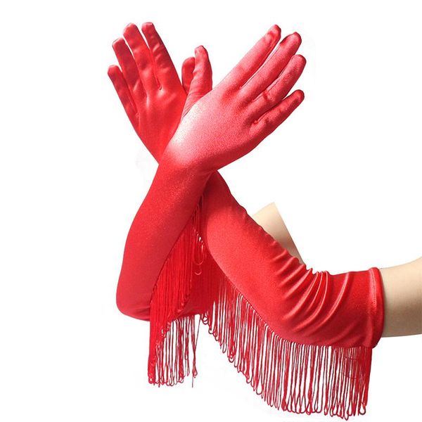 five fingers gloves tassel long satin for women latin dance performance banquet party opera mitten stretchy costume, Blue;gray
five fingers gloves tassel long satin for women latin dance performance banquet party opera mitten stretchy costume, Blue;gray