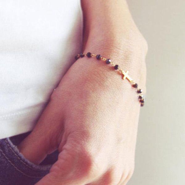 exquisite fashion cross bracelet natural stone beaded women's birthday gift jewelry accessories wholesale charm bracelets, Golden;silver
exquisite fashion cross bracelet natural stone beaded women's birthday gift jewelry accessories wholesale charm bracelets, Golden;silver