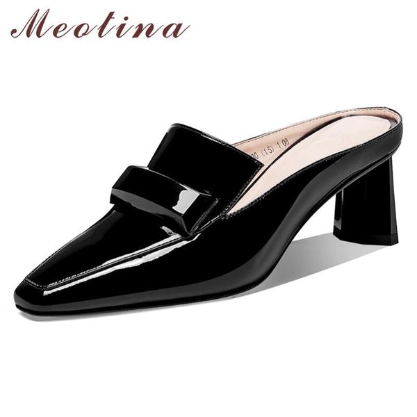 dress shoes meotina high heels women pumps genuine leather strange style heel mules cow patent square toe ladies 39, Black
dress shoes meotina high heels women pumps genuine leather strange style heel mules cow patent square toe ladies 39, Black