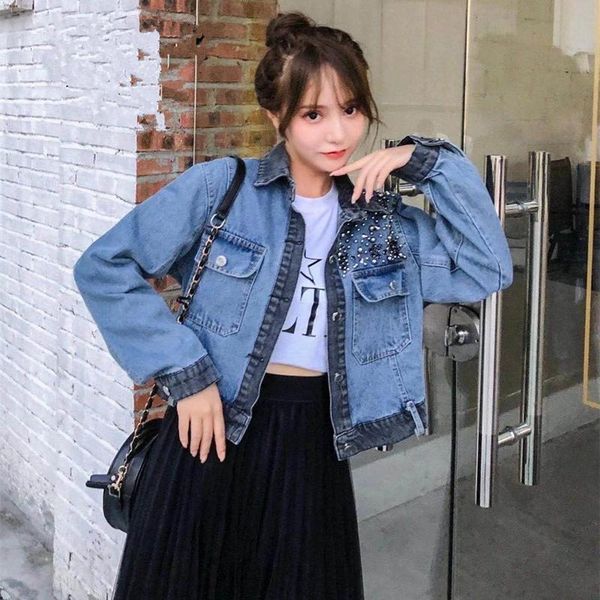 fall 2021 heavy industry pin bead denim jacket women's loose fashion personality stitching jackets, Black;brown
fall 2021 heavy industry pin bead denim jacket women's loose fashion personality stitching jackets, Black;brown