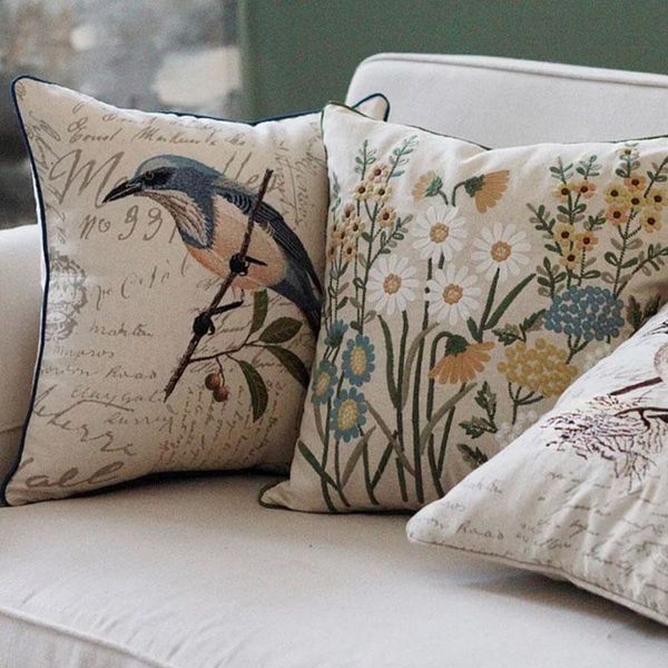 embroidered pastoral bird flower cushion cover cotton chair sofa decoration rectangle pillow throw 45x45cm 30x50cm cushion/decorative
embroidered pastoral bird flower cushion cover cotton chair sofa decoration rectangle pillow throw 45x45cm 30x50cm cushion/decorative