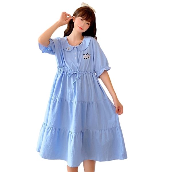 Japan Kawaii Women Blue Vintage Casual Doll Collar Ruffle Short Sleeve Yellow es Soft Girl Summer Cute Clothes, Blue dress
Japan Kawaii Women Blue Vintage Casual Doll Collar Ruffle Short Sleeve Yellow es Soft Girl Summer Cute Clothes, Blue dress