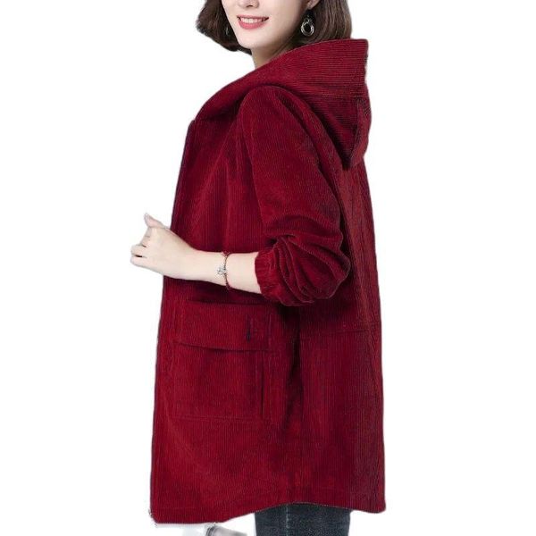 women's trench coats corduroy hooded jacket women mid-long spring 2021 autrumn korean plus size middle aged mother windbreaker loose wi, Tan;black
women's trench coats corduroy hooded jacket women mid-long spring 2021 autrumn korean plus size middle aged mother windbreaker loose wi, Tan;black