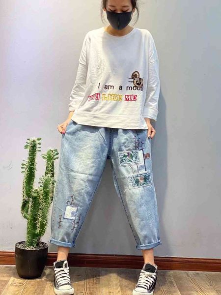 women's jeans jeans 2021 summer embroidery art large mm capris daddy pants loose waist, Blue
women's jeans jeans 2021 summer embroidery art large mm capris daddy pants loose waist, Blue