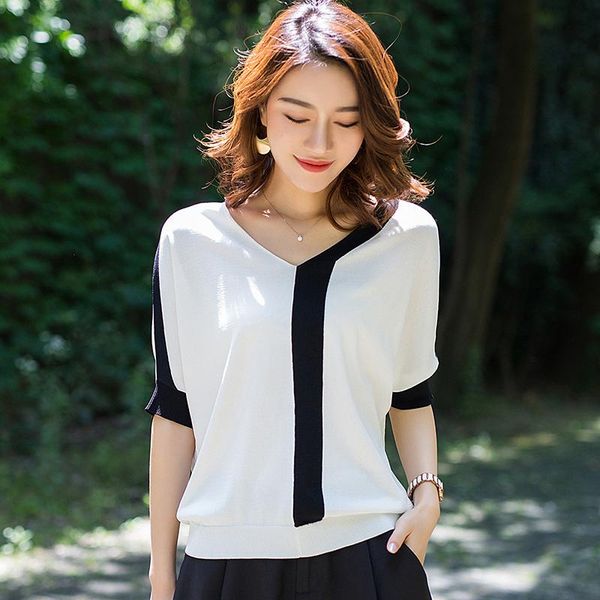women's sweaters 2021 fashion designer summer cool ice silk thin knit women half batwing sleeve v neck pullover basic jumper c165, White;black
women's sweaters 2021 fashion designer summer cool ice silk thin knit women half batwing sleeve v neck pullover basic jumper c165, White;black