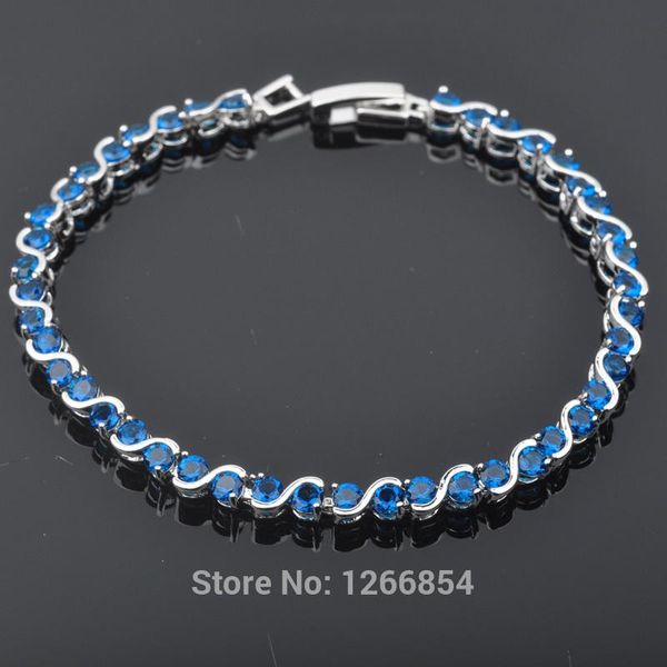 link, chain bridal jewelry crystal bracelet for women blue cubic zirconia silver color wedding jewellery 2021 r01249, Black
link, chain bridal jewelry crystal bracelet for women blue cubic zirconia silver color wedding jewellery 2021 r01249, Black