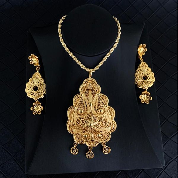 earrings & necklace algerian gold pendant moroccan wedding jewelry double hollow hip hop chain women's gift, Silver
earrings & necklace algerian gold pendant moroccan wedding jewelry double hollow hip hop chain women's gift, Silver