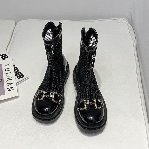 net yarn thick sole short tube women boots 2021 spring summer fashion mesh hollow breathable platform female, Black
net yarn thick sole short tube women boots 2021 spring summer fashion mesh hollow breathable platform female, Black