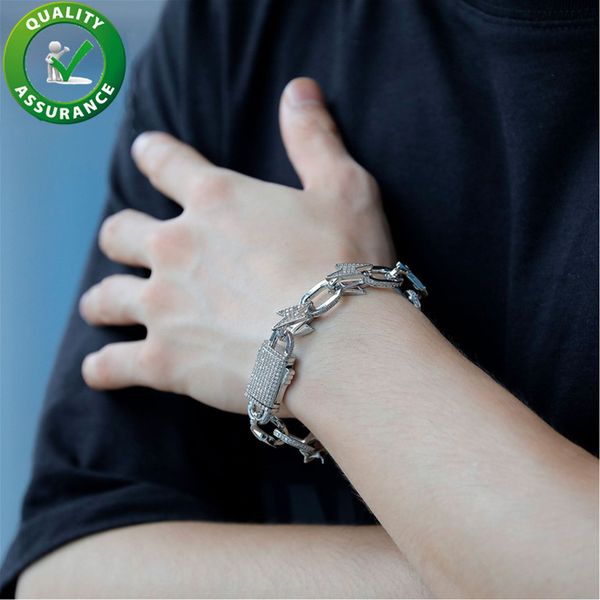 luxury designer jewelry mens bracelets iced out cuban link chains hip hop diamond bracelet gold silver necklace charm fashion accessories, Black
luxury designer jewelry mens bracelets iced out cuban link chains hip hop diamond bracelet gold silver necklace charm fashion accessories, Black