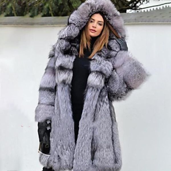 women's fur & faux lugentolo long coat women winter fashion plus size loose thick warm hooded color hair coats, Black
women's fur & faux lugentolo long coat women winter fashion plus size loose thick warm hooded color hair coats, Black