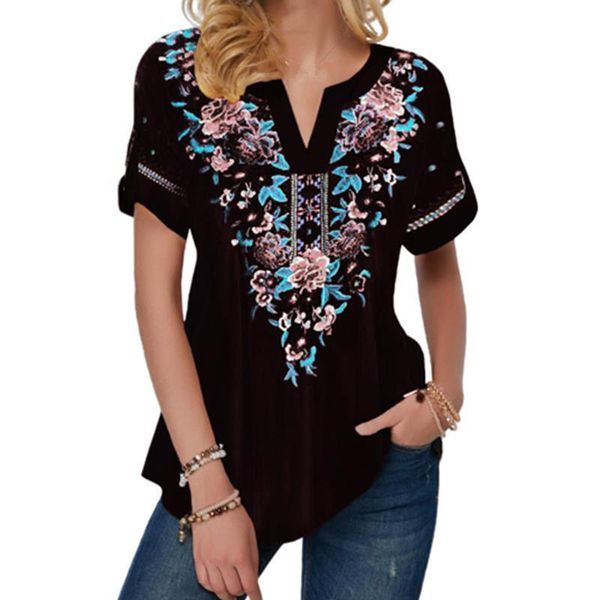 elegant women shirts floral print blouse shirt summer female casual short sleeve notch neck ethnic flower 5xl, White
elegant women shirts floral print blouse shirt summer female casual short sleeve notch neck ethnic flower 5xl, White