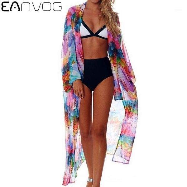 women's swimwear women chiffon color feather print summer beach bikini cardigan cover up long dress loose full sleeve sunscreen blouse, White;black
women's swimwear women chiffon color feather print summer beach bikini cardigan cover up long dress loose full sleeve sunscreen blouse, White;black