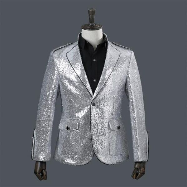 men's suits & blazers silver sequins blazer men designs jacket mens stage singers clothes dance star style dress punk rock masculino ho, White;black
men's suits & blazers silver sequins blazer men designs jacket mens stage singers clothes dance star style dress punk rock masculino ho, White;black