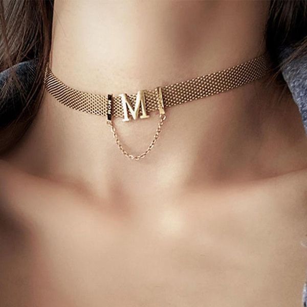 chains punki 2021 hollow woven titanium steel short necklace fashion letter metal wide chain women's party jewelry gift, Silver
chains punki 2021 hollow woven titanium steel short necklace fashion letter metal wide chain women's party jewelry gift, Silver