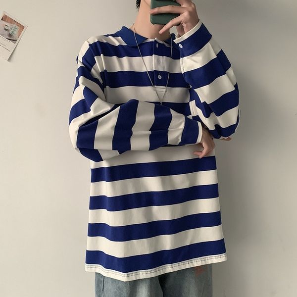 class 21 autumn clothes new loose stripe male and female lovers student long sleeve sweater coat, Black
class 21 autumn clothes new loose stripe male and female lovers student long sleeve sweater coat, Black