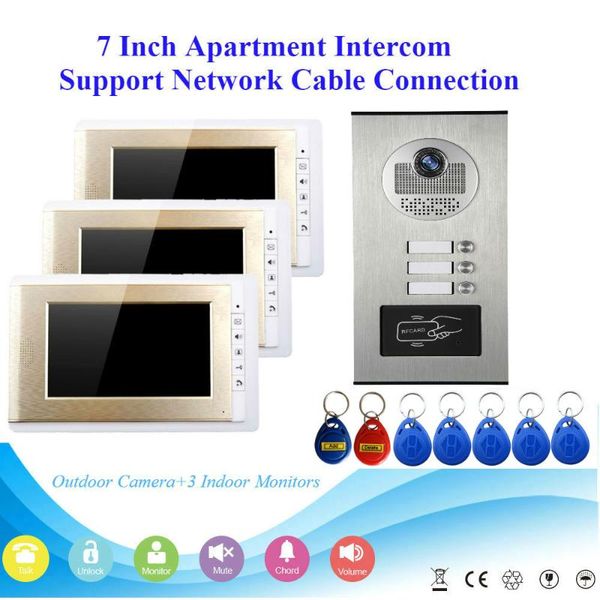 video door phones intercom 7''inch monitor wired doorbell phone system rfid access 2~3 1 camera for home
video door phones intercom 7''inch monitor wired doorbell phone system rfid access 2~3 1 camera for home