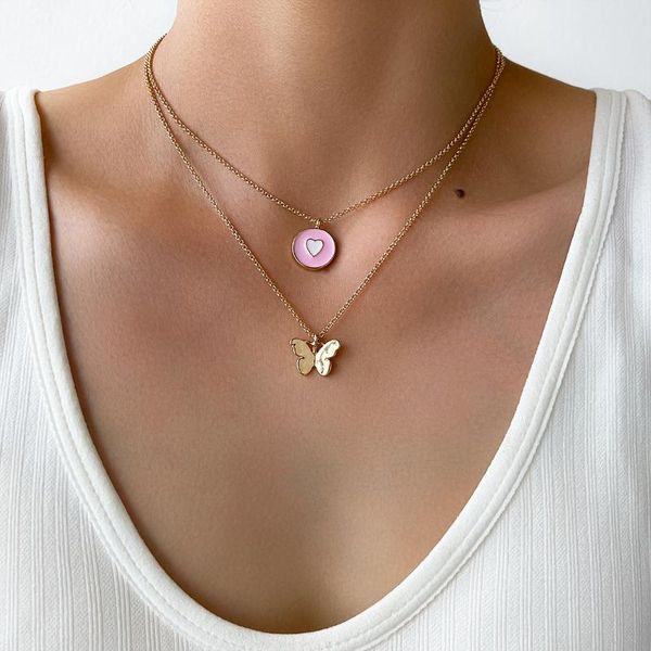 pendant necklaces stillgirl double layer kpop cute gold chain butterfly necklace for women punk pink heart girl y2k korean fashion jewelry, Silver
pendant necklaces stillgirl double layer kpop cute gold chain butterfly necklace for women punk pink heart girl y2k korean fashion jewelry, Silver
