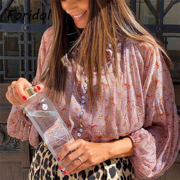 foridol lantern sleeve paisley print bloue shirts women o neck boho cropp casual chic vintage pink chiffon blouse 210415, White
foridol lantern sleeve paisley print bloue shirts women o neck boho cropp casual chic vintage pink chiffon blouse 210415, White