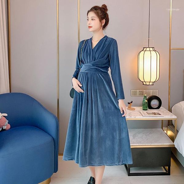 autumn korean fashion pleuche maternity long party dress v neck slim waist a line clothes for pregnant women spring pregnancy1, White
autumn korean fashion pleuche maternity long party dress v neck slim waist a line clothes for pregnant women spring pregnancy1, White