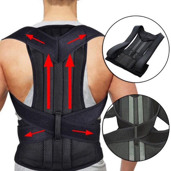 adjustable back posture corrector brace shoulder support belt orthopedic men women black corsets, Black;blue
adjustable back posture corrector brace shoulder support belt orthopedic men women black corsets, Black;blue