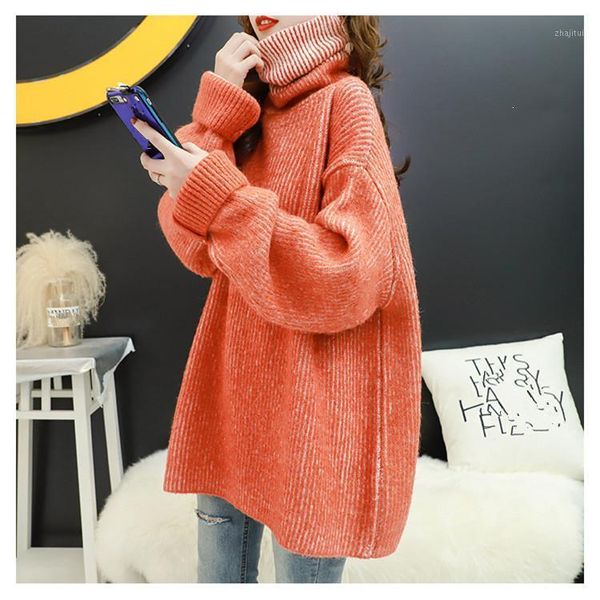 women's sweaters vintage turtleneck sweater women casual thick pullover knitted loose jumper, White;black
women's sweaters vintage turtleneck sweater women casual thick pullover knitted loose jumper, White;black
