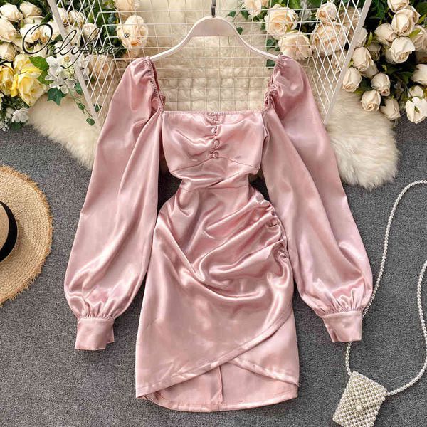 summer vintage women party long sleeve elegant lady short satin dress 210415, Black;gray
summer vintage women party long sleeve elegant lady short satin dress 210415, Black;gray