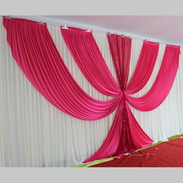 party decoration white and fuchsia ice silk wedding backdrop 3m*6m(10ft*20ft) decorations with sequins fabric stage backgrond curtain
party decoration white and fuchsia ice silk wedding backdrop 3m*6m(10ft*20ft) decorations with sequins fabric stage backgrond curtain