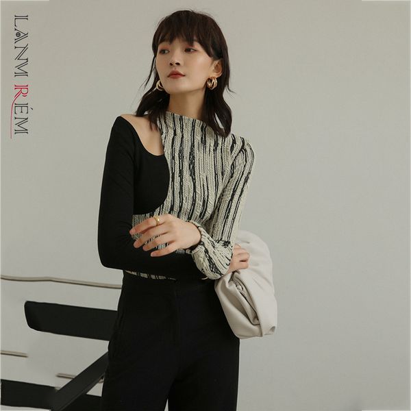 women black short stripes t-shirt stand collar long sleeve hollow out fashion tide spring arrivals 2e1657 210507, White
women black short stripes t-shirt stand collar long sleeve hollow out fashion tide spring arrivals 2e1657 210507, White