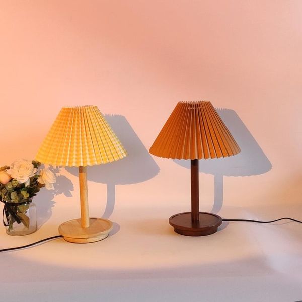 xianfan japanese creative pleat lampshade wood bedside table lamp vintage two color working studying led light 220v night lamps
xianfan japanese creative pleat lampshade wood bedside table lamp vintage two color working studying led light 220v night lamps