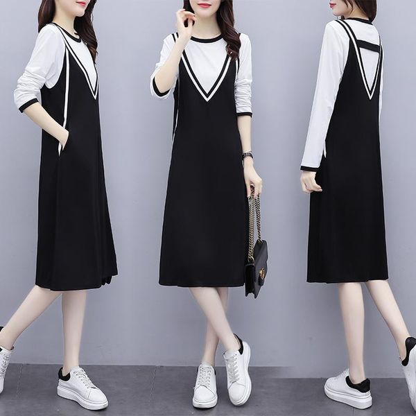 casual dresses womens plus size l-5xl autumn dress xxl xxxl 3xl xxxxl 4xl long sleeves slim loose black white patchwork clothes, Black;gray
casual dresses womens plus size l-5xl autumn dress xxl xxxl 3xl xxxxl 4xl long sleeves slim loose black white patchwork clothes, Black;gray