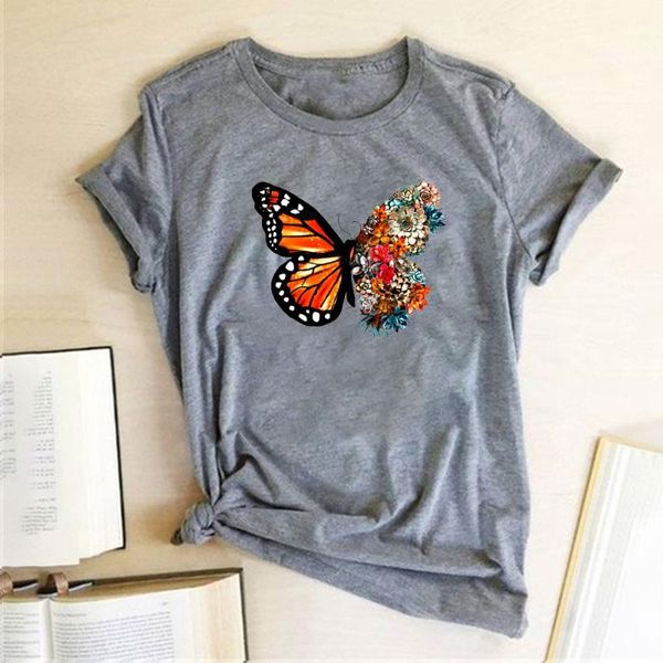 women's t-shirt butterfly flowers printing t-shirts women summer clothes for girls vogue woman tshirts graphic round neck camisetas mu, White
women's t-shirt butterfly flowers printing t-shirts women summer clothes for girls vogue woman tshirts graphic round neck camisetas mu, White