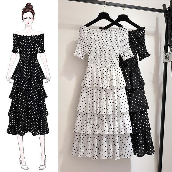 plise summer, celebrity cake point to cover the meat one word shoulder circle neck two chiffon clothes dressed in dress, Black;gray
plise summer, celebrity cake point to cover the meat one word shoulder circle neck two chiffon clothes dressed in dress, Black;gray