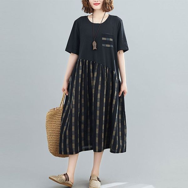 oversized women loose casual dress new arrival summer simple style patchwork color female cotton linen long dresses s2991 210412, Black;gray
oversized women loose casual dress new arrival summer simple style patchwork color female cotton linen long dresses s2991 210412, Black;gray