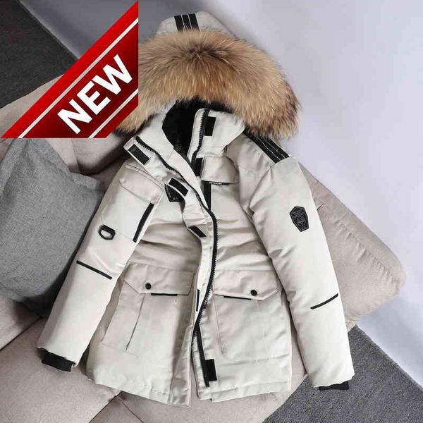 winter down jacket men new casual hood short korean trend multi pocket zipper white duck thick, Black
winter down jacket men new casual hood short korean trend multi pocket zipper white duck thick, Black