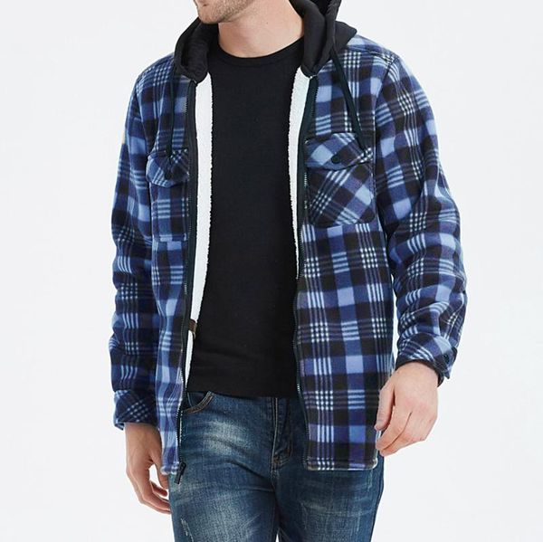 men's jackets winter large plaid pocket plus velvet zipper hooded coat shirt size fleece, Black;brown
men's jackets winter large plaid pocket plus velvet zipper hooded coat shirt size fleece, Black;brown