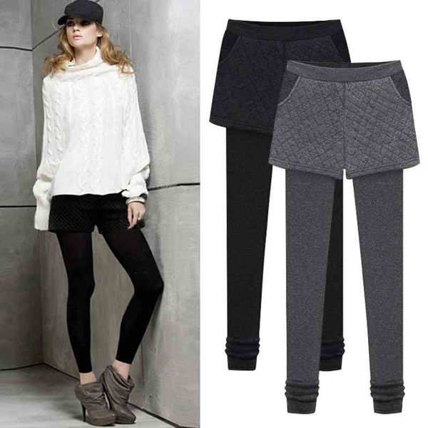 women's winter leggings fashion fake pencil skirt two fleece thicken pants warm stylish female womens leggins 210518, Black
women's winter leggings fashion fake pencil skirt two fleece thicken pants warm stylish female womens leggins 210518, Black