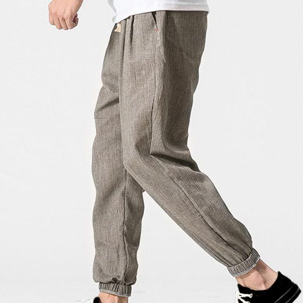 spring summer men cotton linen blend casual pencil pants large size elastic mid waist ankle banded loose thin trousers 5xl men's, Black
spring summer men cotton linen blend casual pencil pants large size elastic mid waist ankle banded loose thin trousers 5xl men's, Black