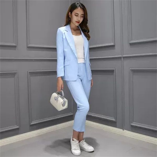 2 piece set women suit female the career suit autumn long - sleeved small jacket trousers casual ol 210727, White
2 piece set women suit female the career suit autumn long - sleeved small jacket trousers casual ol 210727, White
