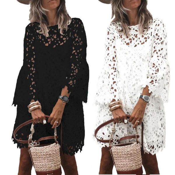 casual dresses 1 set elegant loose shirt dress seaside sling cover-up lace flare sleeve women see through patchwork, Black;gray
casual dresses 1 set elegant loose shirt dress seaside sling cover-up lace flare sleeve women see through patchwork, Black;gray