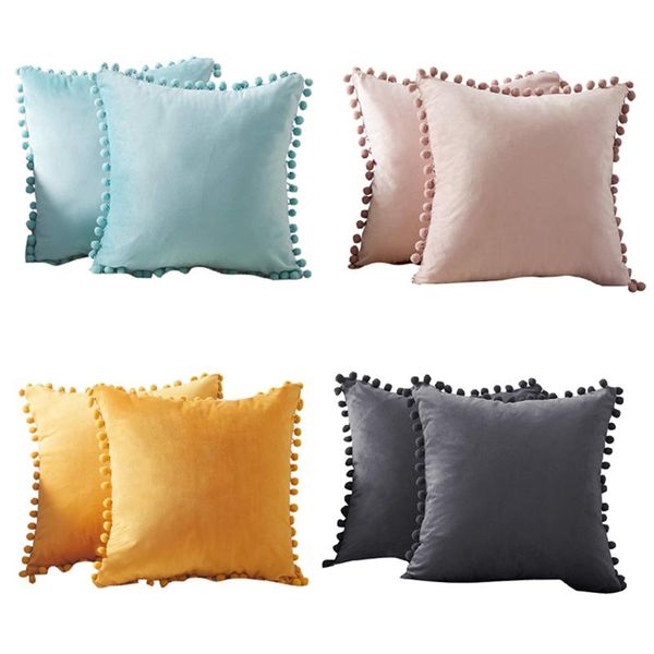 pillow case 2pcs velvet with pompoms pillowcases decorative seat cushion throw for sofa
pillow case 2pcs velvet with pompoms pillowcases decorative seat cushion throw for sofa