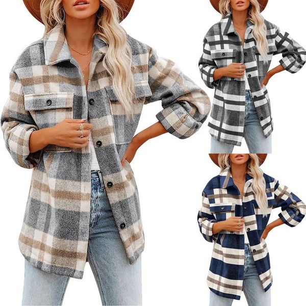 women's jackets 2021 fashion women long sleeve plaid shirt coats spring autumn casual cardigan outerwear streetwear -woman, Black;brown
women's jackets 2021 fashion women long sleeve plaid shirt coats spring autumn casual cardigan outerwear streetwear -woman, Black;brown