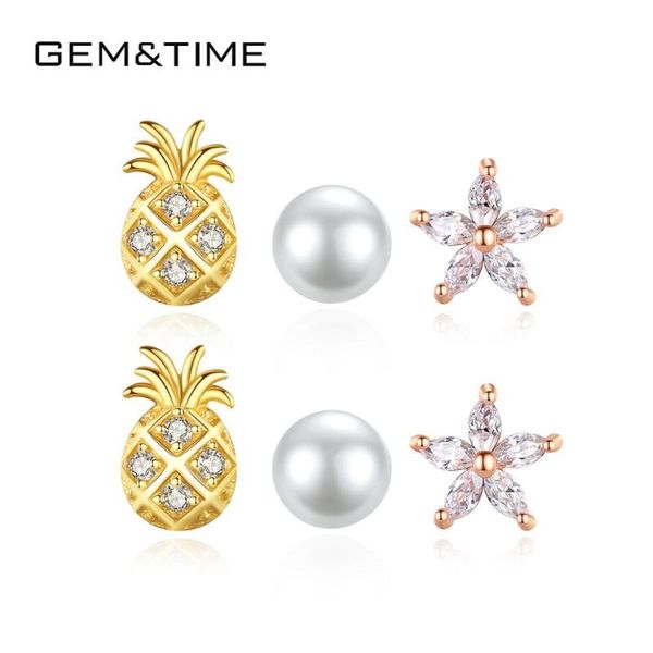 gem&time silver earrings set for women pineapple pearls stud fashion jewelry 925 sterling se531, Golden;silver
gem&time silver earrings set for women pineapple pearls stud fashion jewelry 925 sterling se531, Golden;silver