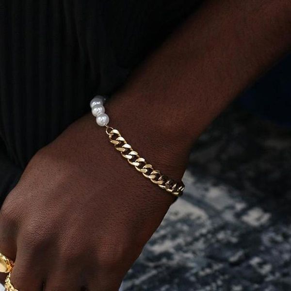beaded, strands 2021 fashion imitation pearls chain bracelet men temperament stainless steel strand for jewelry gift, Black
beaded, strands 2021 fashion imitation pearls chain bracelet men temperament stainless steel strand for jewelry gift, Black