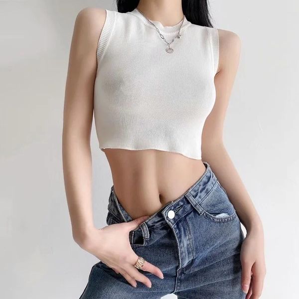 women's tanks & camis 2021 summer camisole simple short sleeveless daily wear crop female em*, White
women's tanks & camis 2021 summer camisole simple short sleeveless daily wear crop female em*, White