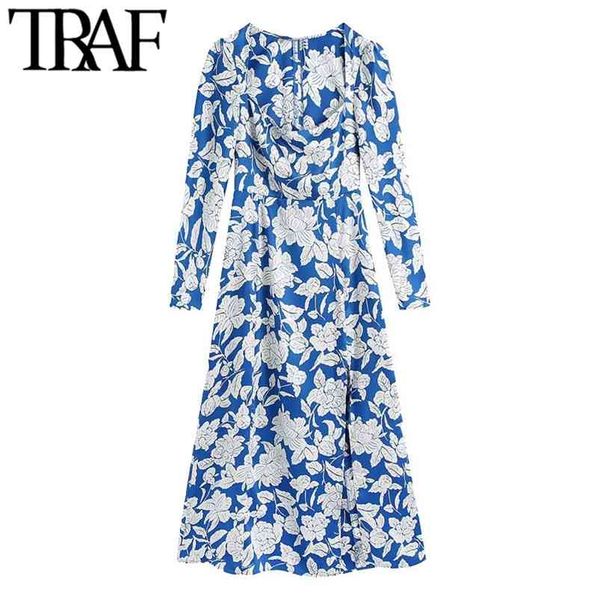 women chic fashion floral print front slit midi dress vintage square collar long sleeve female dresses mujer 210507, Black;gray
women chic fashion floral print front slit midi dress vintage square collar long sleeve female dresses mujer 210507, Black;gray