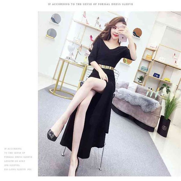 spring autumn women's dress american style v-neck split fishtail solid color slim thin female es ll198 210506, Black;gray
spring autumn women's dress american style v-neck split fishtail solid color slim thin female es ll198 210506, Black;gray
