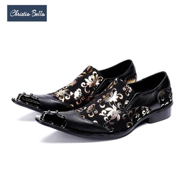 dress shoes christia bella luxury gold floral men genuine leather business rivets pointed toe slip on wedding oxfords, Black
dress shoes christia bella luxury gold floral men genuine leather business rivets pointed toe slip on wedding oxfords, Black