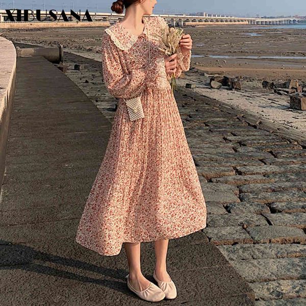 retro floral printed dresses women spring fashion female long sleeve peter pan collar chiffon dress a-line vestido 210423, Black;gray
retro floral printed dresses women spring fashion female long sleeve peter pan collar chiffon dress a-line vestido 210423, Black;gray