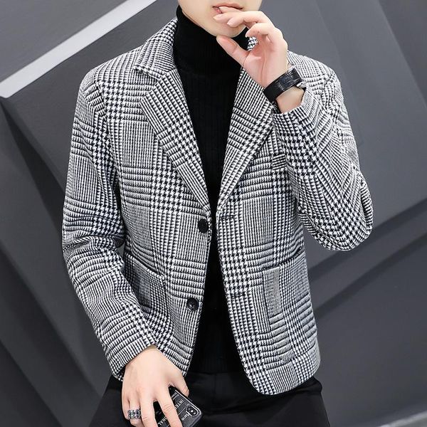 men's suits & blazers suit korean leisure slim youth jacket spring and autumn coat single west small check trend, White;black
men's suits & blazers suit korean leisure slim youth jacket spring and autumn coat single west small check trend, White;black